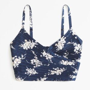 Abercrombie & Fitch blue satin crop top tank